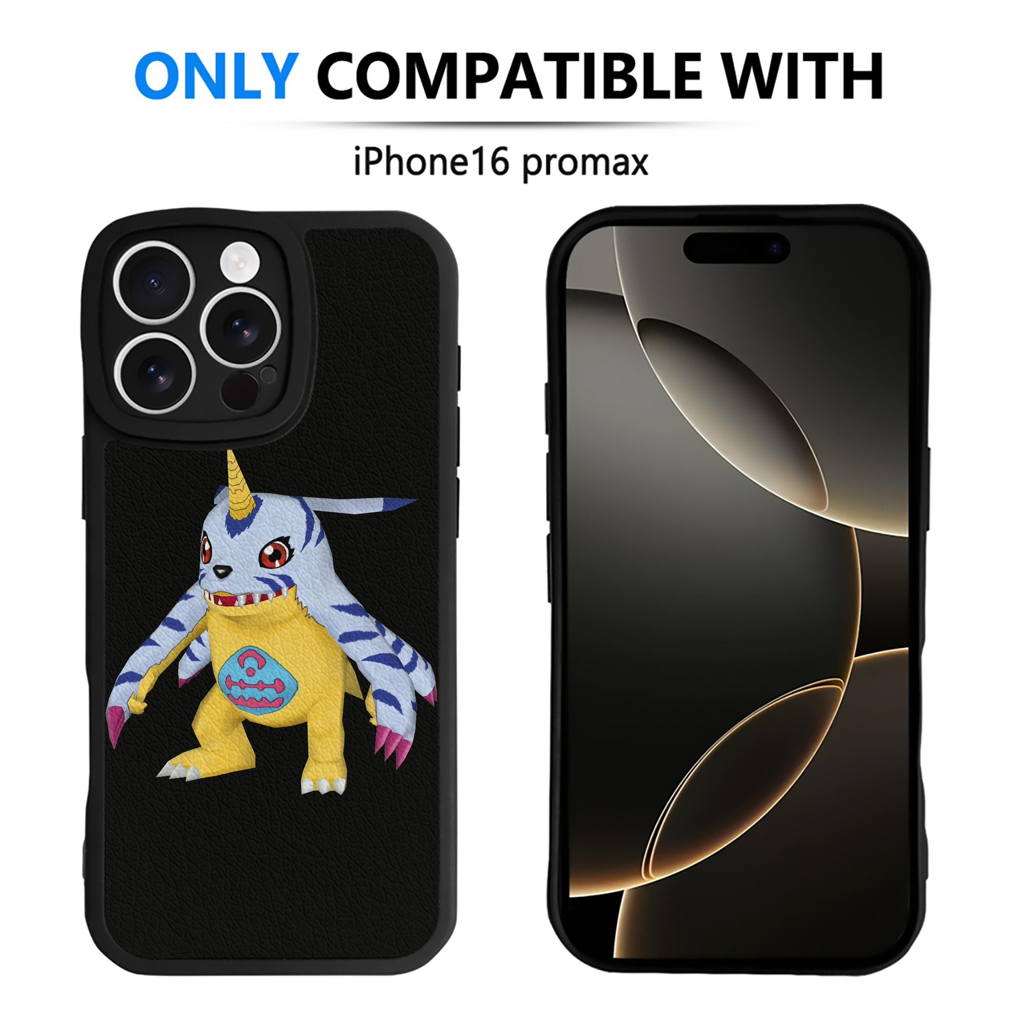 （画像用） Digimon デジタルモンスター/デジモン 【iPhone 16シリーズ対応】シリコンスマホケース（レザー調） 材質：シリコン